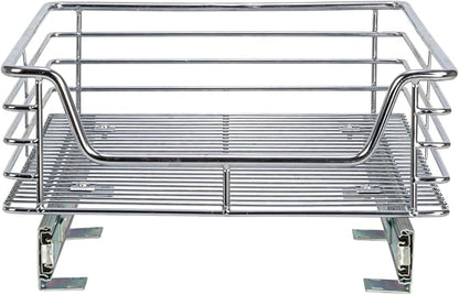 Household Essentials Chrome-Plated Steel Pull-Out Basket Organizer