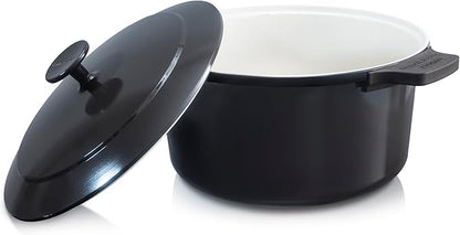 Gotham Steel 5 Qt Lightweight Dutch Oven Pot with Lid & Holders, Ceramic Non Toxic, Oven Safe & Even Heat Retaining Dutch Oven for Bread Baking Sourdough, Soup, Casserole, 70% Lighter than Cast Iron