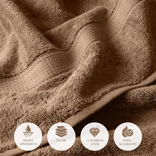 SUPERIOR Egyptian Cotton Ultra Plush & Absorbent, 12 Piece Set, Latte