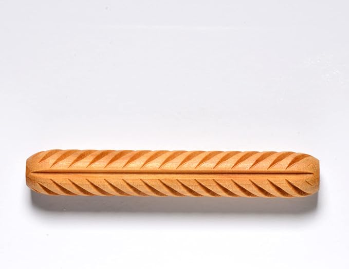 MKM Pottery Tools Wood Hand Rollers for Clay (HR-62 Herringbone)