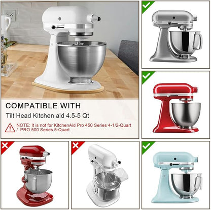 Compatible with Kitchen aid 4.5-5 Qt Bamboo Mixer Slider - Appliance Slider for Tilt Head Kitchen aid Stand Mixer Artisan, Countertop Storage Mover Sliding Tray Accessories Attachments
