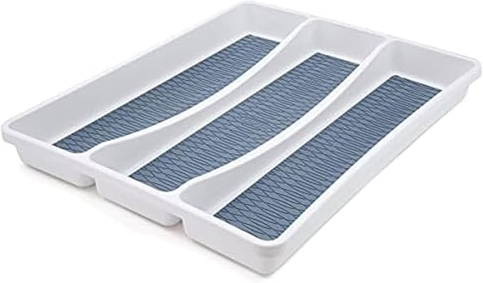 Copco Basics 3 Compartment Drawer Organizer, 15.74 x 12.79 x 1.75-Inch, Faded Denim