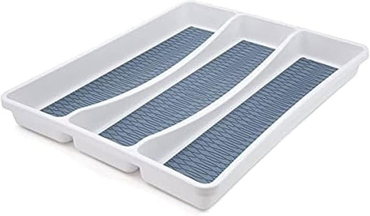 Copco Basics 3 Compartment Drawer Organizer, 15.74 x 12.79 x 1.75-Inch, Faded Denim