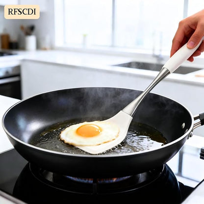 White Silicone Cooking Utensils Set-Non-Toxic, Heat Resistant, BPA Free Kitchen Utensils Set with Spatula, Spoon, Whisk & Tongs-Non-Stick& Dishwasher Safe for Nonstick Cookware