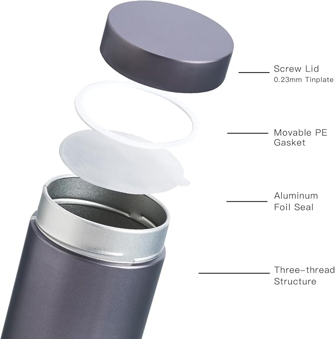 3 Packs Tea Tin Canister for Loose Tea Metal Tea Canister 9 oz 15 oz Round Tin Can for Coffee Beans Tea Container for Kitchen Storage Sugar Matcha Spice Powder (Red, S_2.95x2.95)