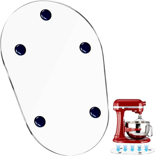 Mixer Mat Slider Compatible with KitchenAid 5-8 Qt Bowl-Lift Mixer - Thickened Acrylic Appliance Sliding Tray Kitchen Countertop Storage Mover Caddy for Kitchen Aid Professional Stand Mixer, Clear