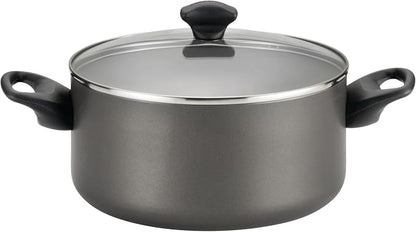 Farberware Dishwasher Safe Aluminum Nonstick Cookware Pots and Pans Set, 15-Piece, Pewter