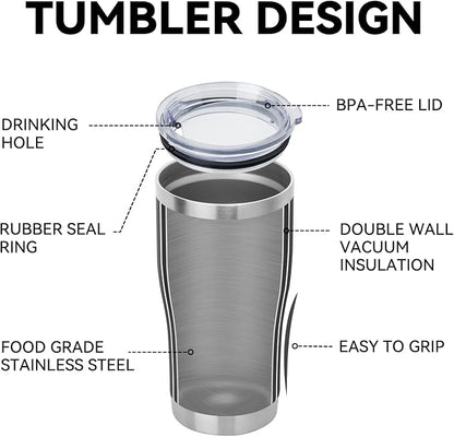 DOMICARE 20oz Tumbler with Lid Stainless Steel Tumblers Bulk, Double Wall Vacuum Insulated Coffee Travel Mug Powder Coated Tumbler, 12 Count (Pack of 1) Black