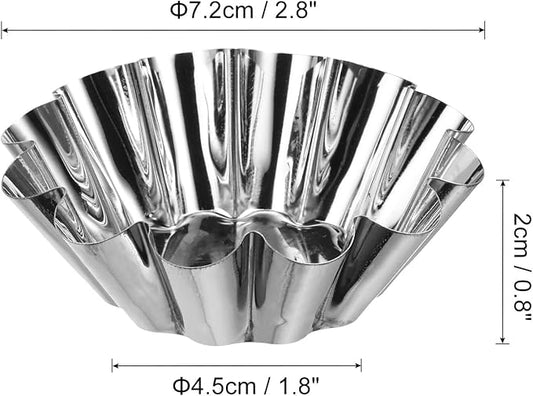 uxcell 30pcs Cupcake Mold, Stainless Steel Mini Cupcake Cake Pans Baking Tool for Cupcakes, Mini Cake, Desserts, Pudding, Flower Shape 2.9 x 1 inch