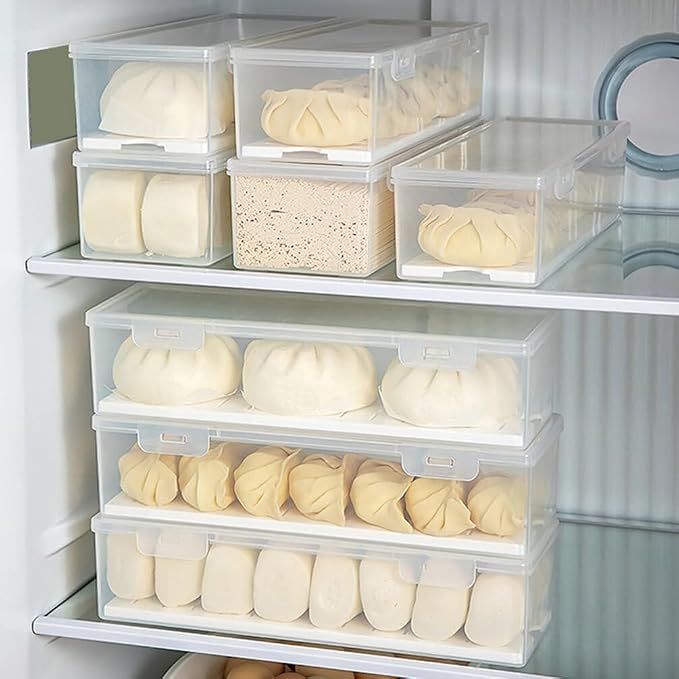 2-Pack Airtight Refrigerator Food Storage Boxes 11.81X3.93X2.83In Rectangular Crisper Containers for Fresh Fruits Vegetables Snacks Kitchen Organization