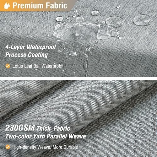 BTTN 72x80 Linen Textured Waterproof Fabric Shower Curtain Set, Grey/Gray