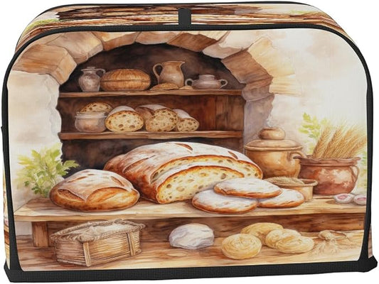 Toaster Cover 2 Slice Wide Slot Bread VintageBread Toaster Oven Dustproof Cover Small Appliance Kitchen Covers Dust and Fingerprint Protection for Women Gift 2 Slice