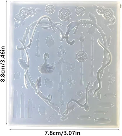 Artistic Vine Pattern Cygnus Shape Silicone for Baking Jewelry Making and Home Decoration Cake Decoration