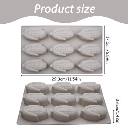 Silicone Corn Bread Mold Pan, Gray, 9-Cavity Mini Cornstick Baking Pan for Muffins, Cupcakes, Brownies, Soap Making