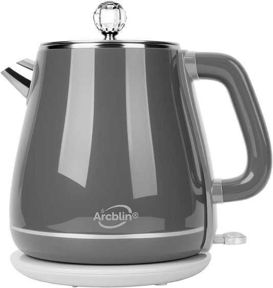 Retro Electric Kettle 1.8L, All Stainless Steel Hot Water Electric Kettle for Boiling Water, BPA Free Tea Kettle, 1350W Fast Boil, Auto Shut Off & Boil-Dry Protection