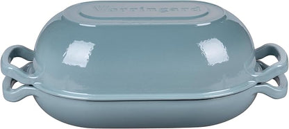VORRINGARD Enameled Cast Iron Sourdough Bread Oven, Dutch Oven, Loaf Cast Iron Bread Pan for Homemade Bread Baking, Meatloaf Pan with Lid, 5QT, Sea Salt
