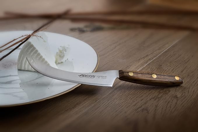 Arcos Serie Nordika - Cheese Knife - Stainless Steel NITRUM - Size Blade 125 mm | 5 Inch Inch - Ovengkol Wood Handle 100% natural FSC - 100% Recycled Packaging
