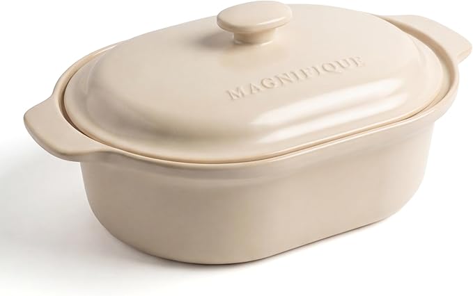 6 Quart Claypot Slow Cooker, 8-in-1 Multi Cooker with Removable Non-Toxic Stoneware Crock, Programmable Casserole Slow Cooker, Rice-cooking, Nonstick, Oven Safe Pot to 450°F, Oatmeal