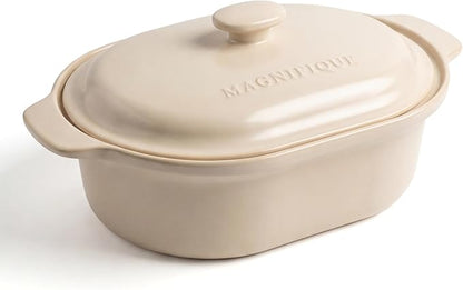 6 Quart Claypot Slow Cooker, 8-in-1 Multi Cooker with Removable Non-Toxic Stoneware Crock, Programmable Casserole Slow Cooker, Rice-cooking, Nonstick, Oven Safe Pot to 450°F, Oatmeal