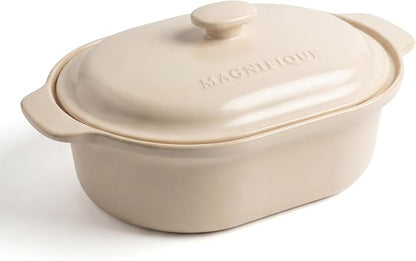 MAGNIFIQUE 6 Quart Programmable Casserole Slow Cooker, 8-in-1 Multi Cooker with Removable Non-Toxic Stoneware Crock, Claypot Slow Cooker, Rice-cooking, Nonstick, Oven Safe Pot to 450°F, Oatmeal