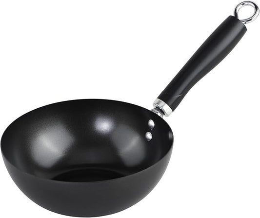 GoodCook Everyday Nonstick Wok, 8-Inch, Black, Carbon Steel Small Wok, High Wall Construction, Flat Base, Ergonomic Flame Guard Handle, Non-Stick Wok Pan for Stir Fry and Sautéing (Pack of 2)