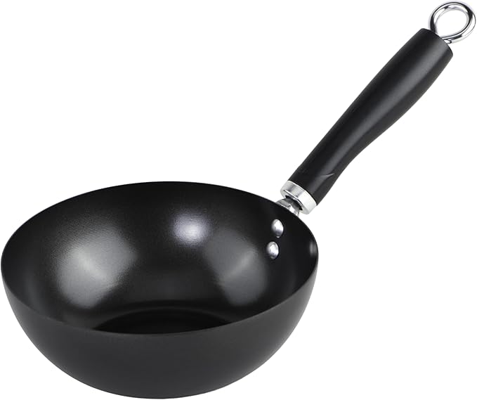GoodCook Everyday Nonstick Wok, 8-Inch, Black, Carbon Steel Small Wok, High Wall Construction, Flat Base, Ergonomic Flame Guard Handle, Non-Stick Wok Pan for Stir Fry and Sautéing