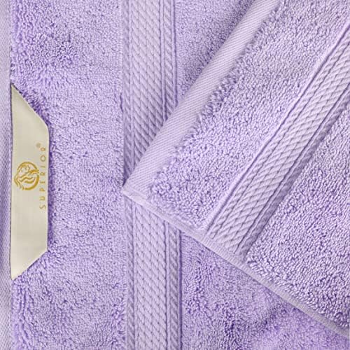 SUPERIOR Egyptian Cotton Pile Heavyweight Bath Sheet, 2 Piece Set, Purple