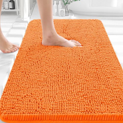 OLANLY Bathroom Rugs 35x24, Extra Soft Absorbent Chenille Bath Rugs