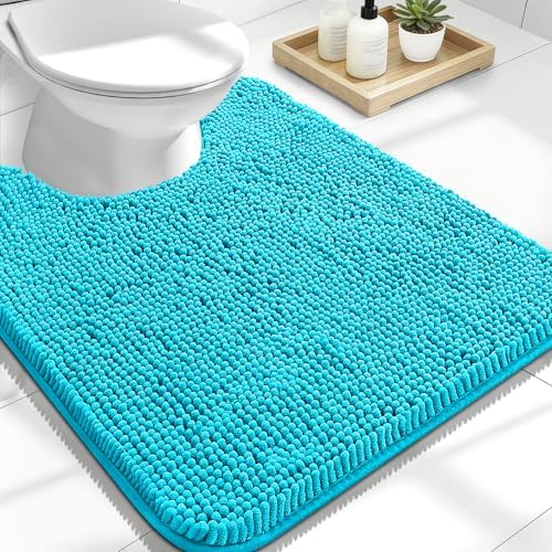 OLANLY Toilet Rugs U-Shaped 24x20, Soft Absorbent Chenille Contour Rugs