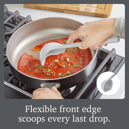 Tovolo Flex Core Small Silicone Ladle Oyster Gray Heat Safe Silicone Soup Ladle BPA Free, Dishwasher Safe Small Kitchen Ladle with Precision Pour Lip for Serving Sauces Soups Gravies