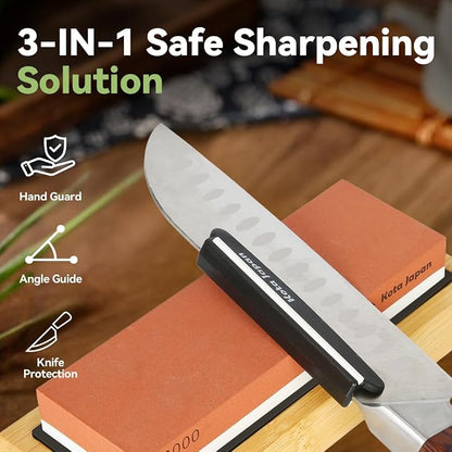 Kota Japan Fixed Angle, Accurate Whetstone Sharpener Blade Guide. Enjoy, Smooth, Effortless Sharpening Results! Utmost Safety!