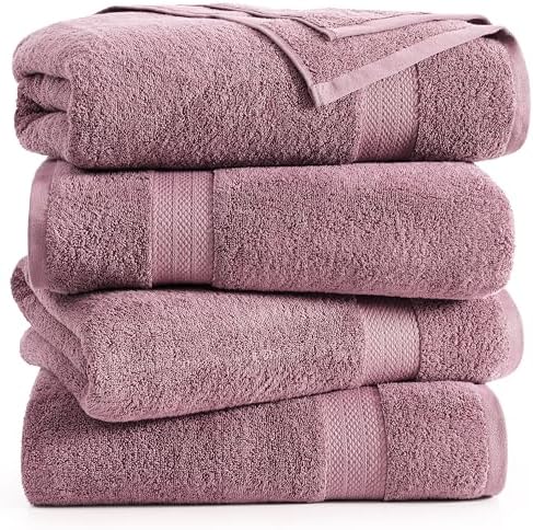 LANE LINEN Large Bath Sheets Oversized Soft Absorbent - Wishful Mauve