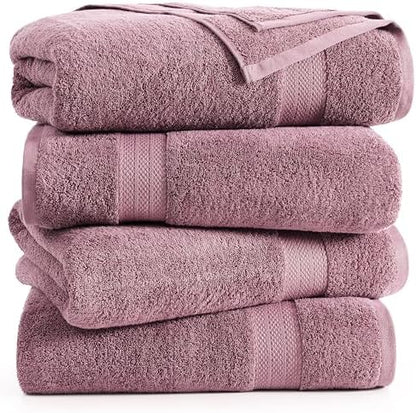 LANE LINEN Large Bath Sheets Oversized Soft Absorbent - Wishful Mauve