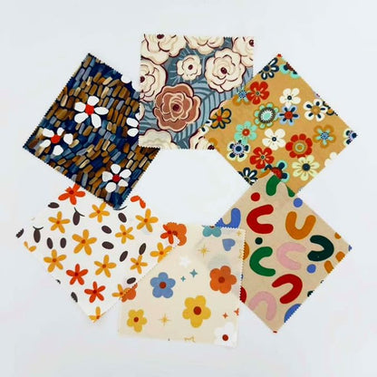 14 Colors Floral Cotton Fabric Squares - 42 Pcs 5x5 Inch Precut Quilting Bundle, 3 of Each Color | Retro Ditsy Print Charm Pack for Sewing, Patchwork & DIY Crafts