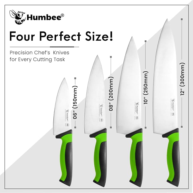 8-Inch Chef Knife, NSF Certified Razor-Sharp High Carbon Stainless Steel Blade – Ergonomic Color Coded Handle, Non-Slip Grip Kitchen Knife, DT-10 Series, Green