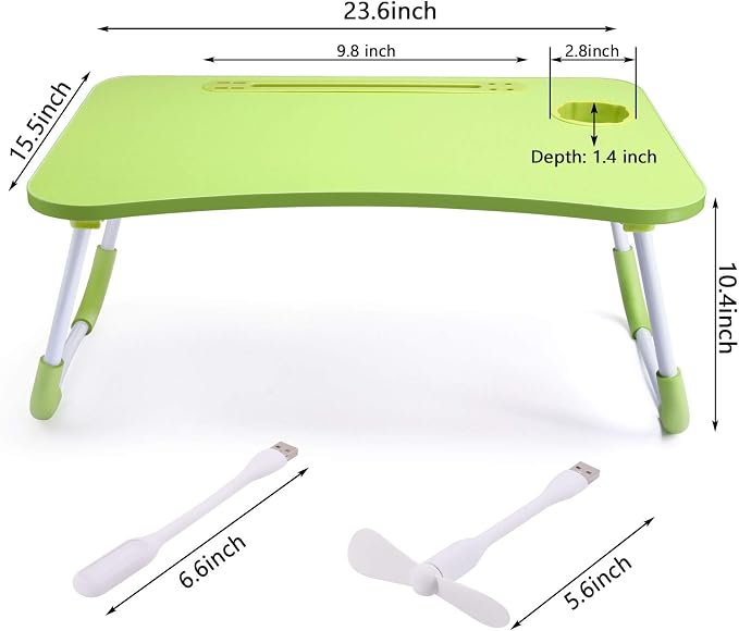 Slendor Laptop Desk Foldable Bed Table Folding Breakfast Tray Portable Lap Standing Desk Notebook Stand Reading Holder for Bed/Couch/Sofa/Floor