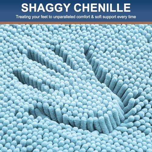 Smiry Bathroom Rugs 47X24, Luxury Chenille Extra Soft Absorbent Bath Mat