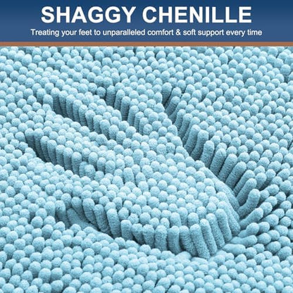 Smiry Bathroom Rugs 47X24, Luxury Chenille Extra Soft Absorbent Bath Mat