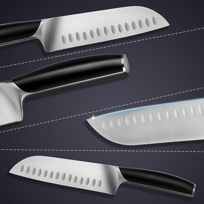 Santoku Knife 7 Inch Chef Knife Chopping Knife for Vegetable, Fruits, Meat, Perfect Gifts for Men and Women, Parents