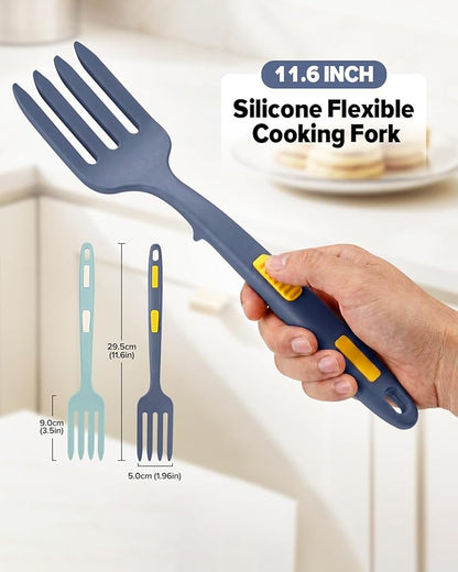 Silicone Flexible Long Handler, 11.6 Inch Heat Resistant Cooking Tool, Non Stick Mixer for Ingredients, Food Mash, Egg Whisk (GT)