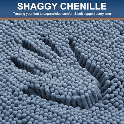 Smiry Bathroom Rugs 96X36, Luxury Chenille Extra Soft Absorbent Bath Mat
