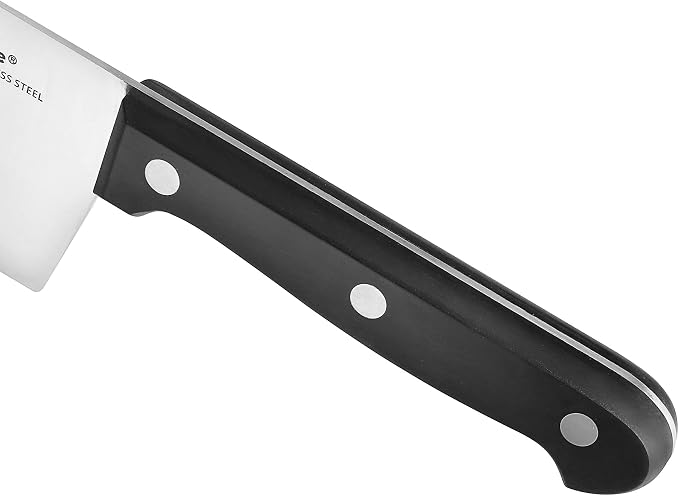 7.5-Inch Chef Knife Santoku – Full Tang Razor-Sharp High Carbon Stainless Steel Blade – Hollow Grind Edge – Ergonomic Grip Handle – Professional Kitchen Knife, Black