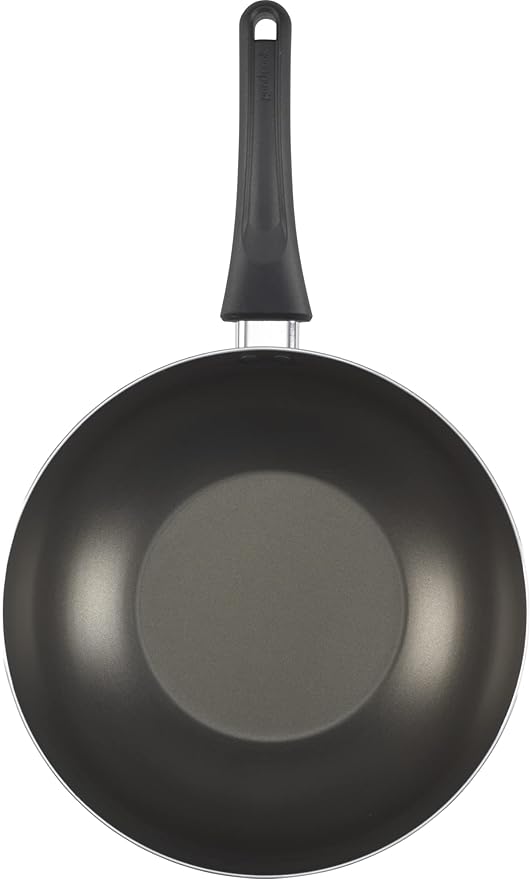 GoodCook Everyday Nonstick 11-Inch Stir Fry Pan, Deep Walled Skillet for Easy Mixing, Even-Heating Aluminum Wok, Ergonomic Handle, Charcoal Silicone Lacquer, Black Frying Pan
