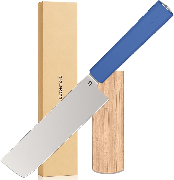 6 Inch Nakiri Knife, AR-RPM9 Steel & Replaceable Handle, Multipurpose Meat Cleaver Vegetable Chef Knife with Oak Sheath, Gift for Home Chefs