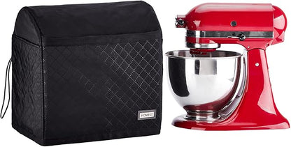 HOMEST Stand Mixer Quilted Dust Cover with Pockets Compatible with KitchenAid 5/4.5 Quart Tilt Head, Black(Patent Design)