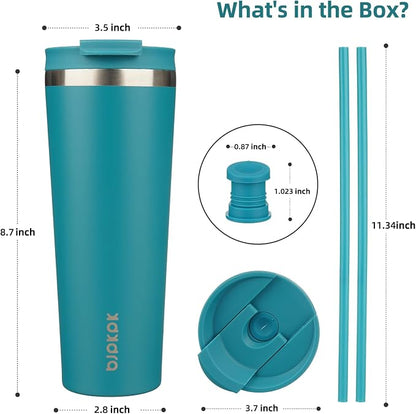 BJPKPK 26oz Tumbler With lid And Straw Stainless Steel Travel Coffee Mug Insulated Tumblers Cups,Laguna