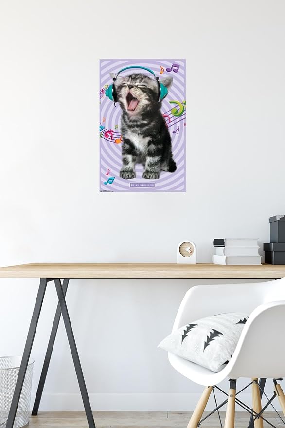Trends International Keith Kimberlin - Kitten - Singing Wall Poster, 14.725" x 22.375", Premium Unframed Version