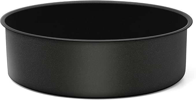 P&P CHEF 9.5 Inch Cake Pan, Nonstick Round Baking Layer Cake Pans Tins Set for Birthday Wedding, 2.94-Inch Deep Side & One-piece Design, Stainless Steel Core & Easy Clean, Black