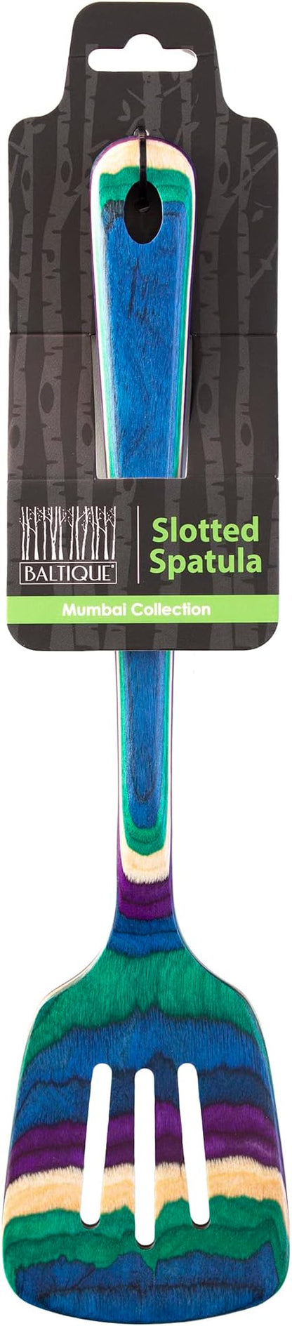 Totally Bamboo Baltique Mumbai Collection 12-1/2" Wooden Slotted Spatula, Safe for Nonstick