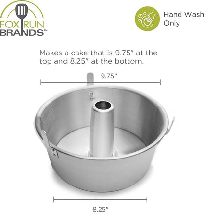 Fox Run Angel Food Cake Pan with Removable Bottom, Aluminum, 9.75" Tube Cake Pan